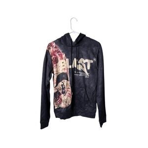 Blast Graphic Print Hoodie Sweatshirt S Black & White Unisex